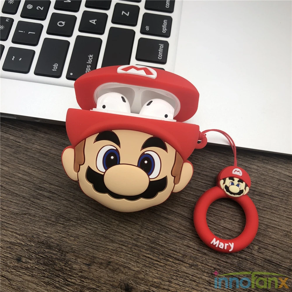 Чехол Super Maryo для Apple Airpods 2 3 Pro симпатичный защитный чехол с японским аниме футляр