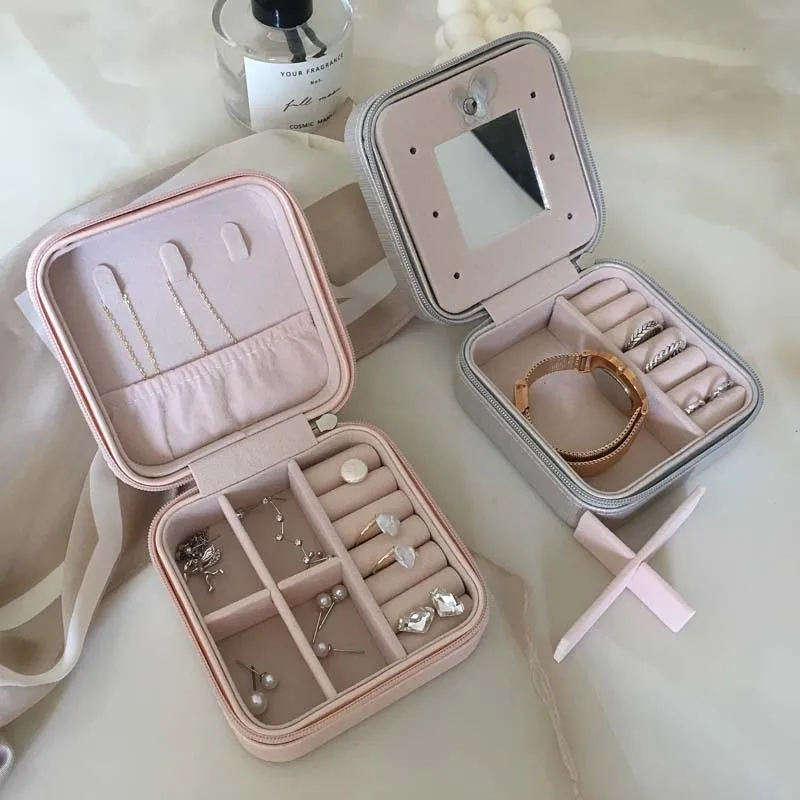 

Минималистичный дизайн, корейский органайзер для ювелирных изделий, дисплей, чехол для ювелирных изделий, коробки из искусственной кожи, ящ...