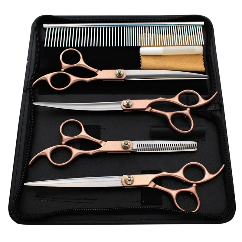 

Pet Grooming Scissors Set 7.0 Inch Dog Scissors Trimming Shears Pet Tools