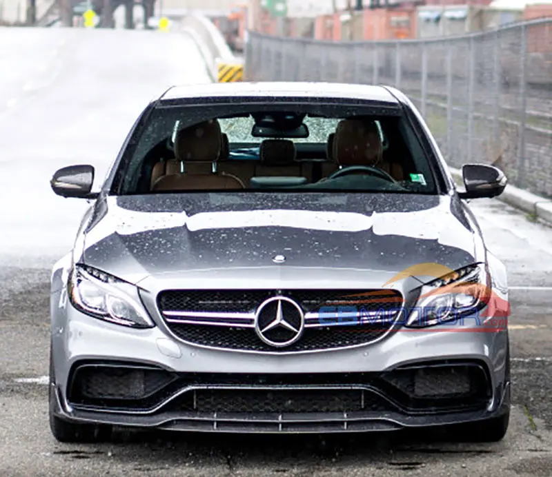 B Стиль Реальные углеродного волокна передний спойлер для BENZ W205 C63 C63S AMG седан и