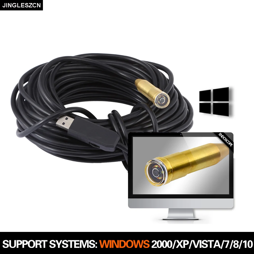 Камера эндоскоп USB 14 5 мм 25 м водонепроницаемая камера бороскоп для ПК Windows Macbook
