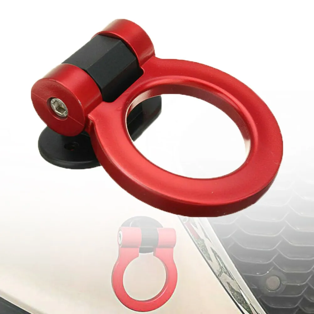 

Universal Car Ring Track Racing Style Tow Hook Look Decoration Car Rear Front Affix Trailer Racing Ring Red Accessories
