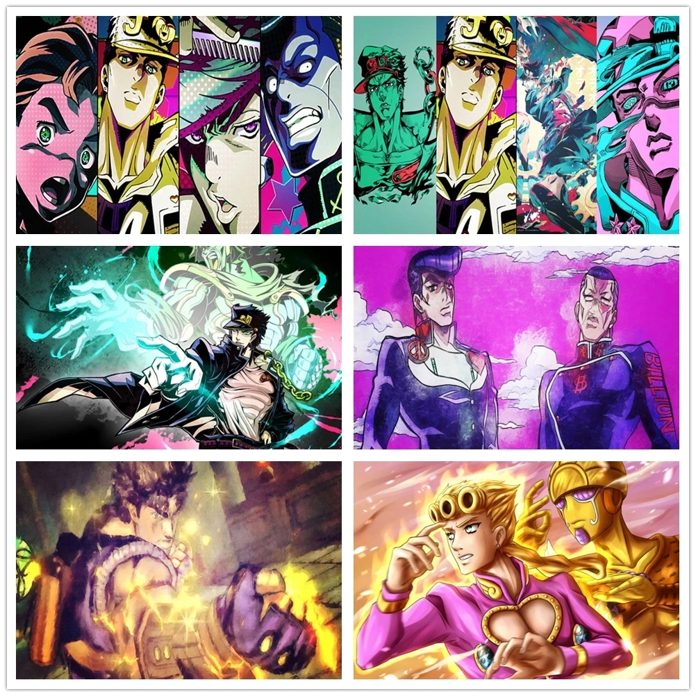 

Anime Poster JoJo Bizarre Adventure Canvas Painting Wall Art HD Prints Picture Modular Modern Style Living Room Home Decor Frame