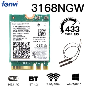 Двухдиапазонный беспроводной Wi-Fi-приемник, 600 Мбитс, Intel 3168 AC 3168NGW NGFF M.2 802.11ac, для Bluetooth 4,2