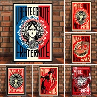 vintage make art not war pop bar posters and prints canvas painting wall art pictures cuadros for living room decor no frame