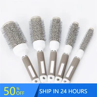 professional 5 size hair brush comb hairbrush high temperature resistant ceramic iron round comb hair styling tool 20826