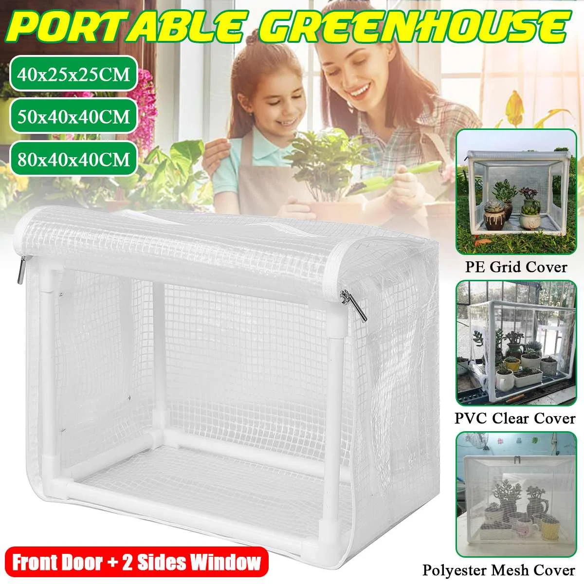 

Mini Greenhouse PE PVC Plant Tent Keep Warm Transparent Insect Cage Mesh Rainproof Gardening Flower Warm House