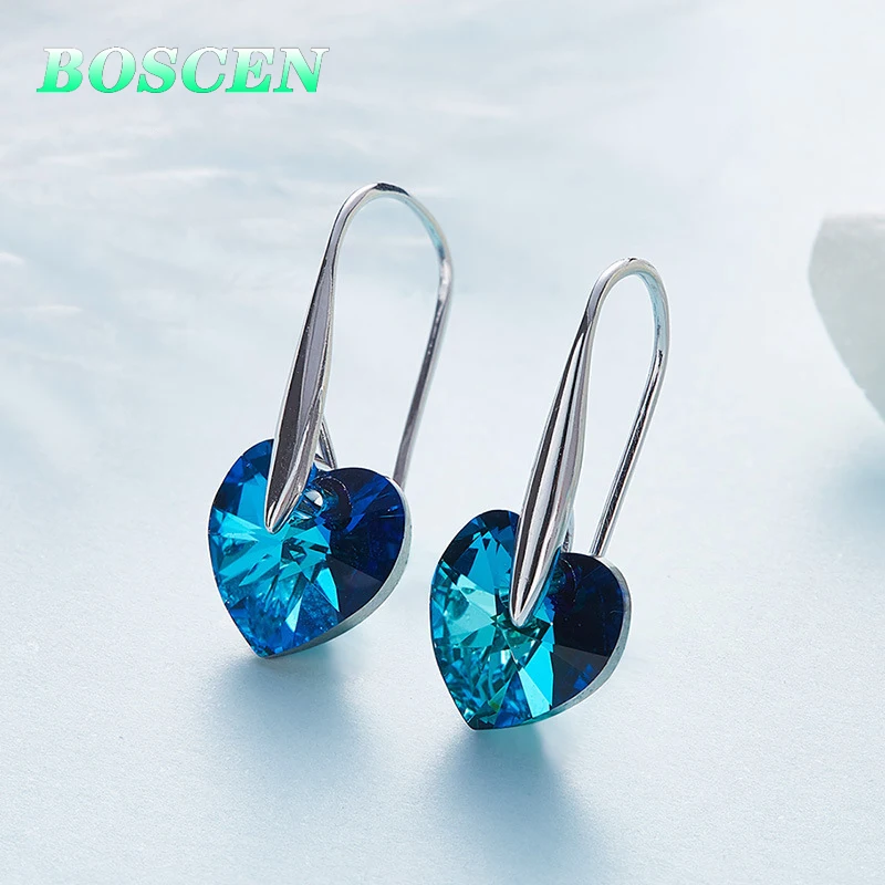 Женские серьги из серебра 925 пробы с австрийским кристаллом|Серьги-подвески| |