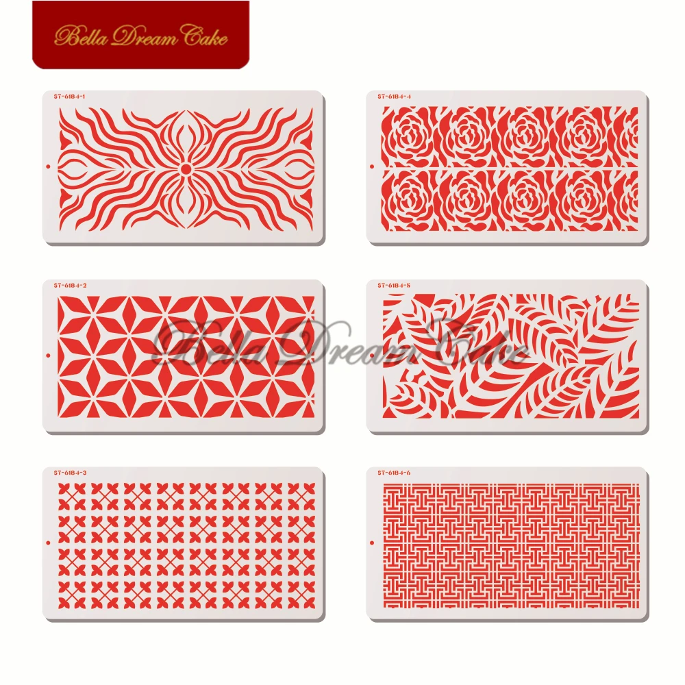 

Rose Leaf Design Cake Stencil DIY Spray Painting Mould PET Chocolate Cake Border Stencils Template Cake Decorating Tool Bakeware
