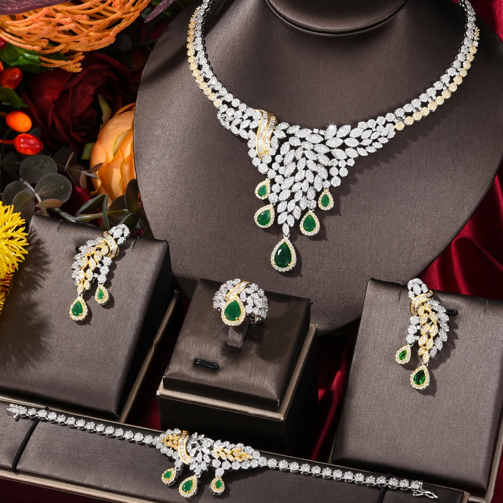 

GODKI Famous Brand Feather Luxury African Jewelry Sets For Women Wedding Party Zircon Crystal Dubai Bridal Jewelry Set Gift