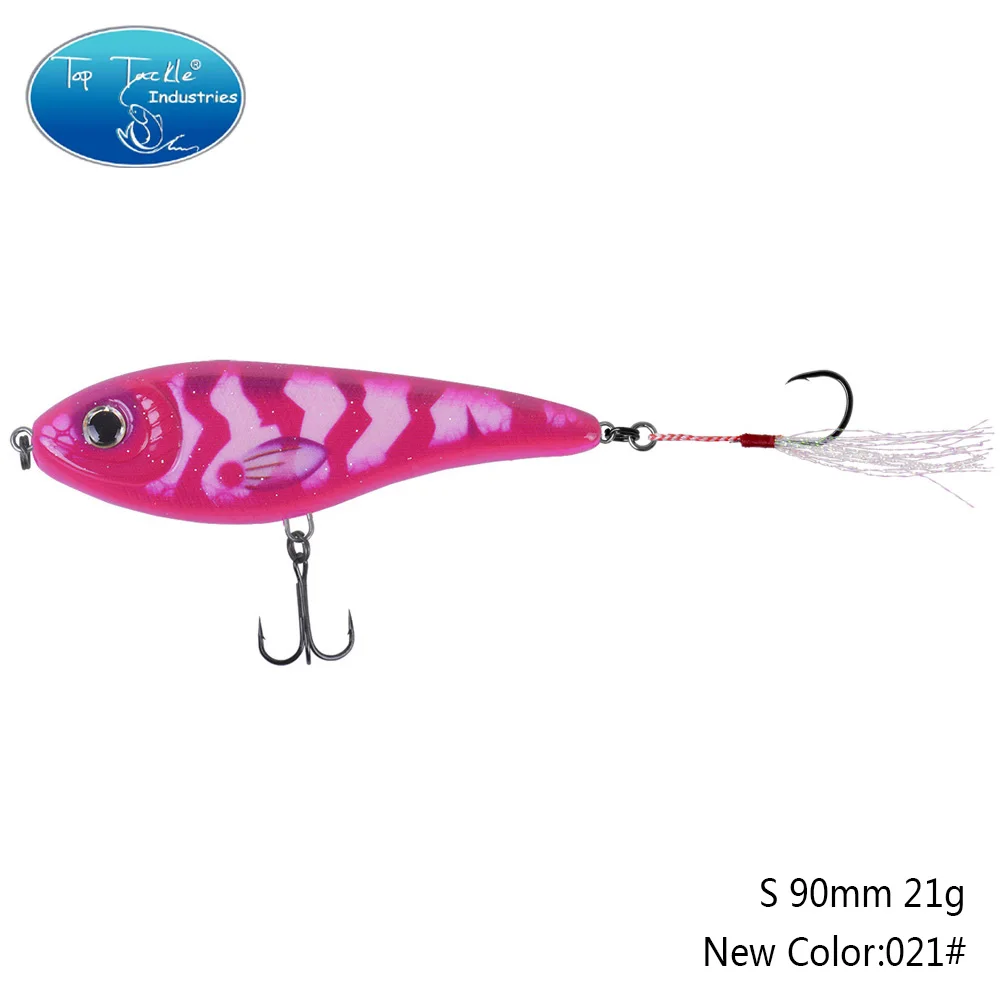 90mm 21g 021 90 мм 21 г цвета от 001 до 035 Тонущая Мускусная Щука искусственная рывковая приманка с одним крюком перьевая приманка для рыбалки - Цвет: 90mm 21g 021