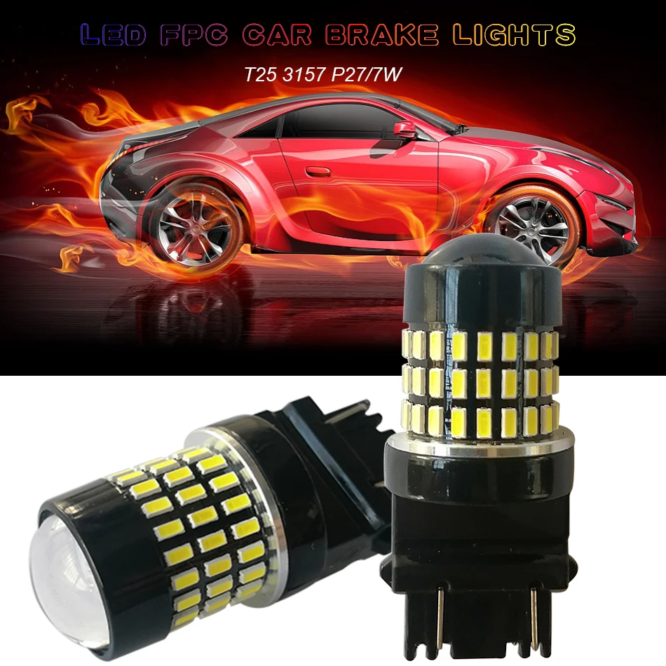 

P27/7W 3157 T25 FPC LED Car Light Bulb Luces Para Auto Voiture Interior Accessories Coche Carro Luz For Brake Automotivo Lights