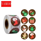 Рождественская наклейка мультяшная Рождественская елка Санта Клаус дизайн бумажная этикетка Счастливого Рождества милые наклейки канцелярские наклейки