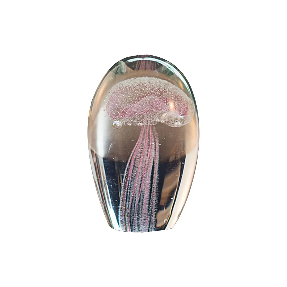 

Ornaments Simulation Home Decor Miniatures Desktop Colored Gift Glass Jellyfish Figurines Aquarium Handmade Art Stable Bottom CA