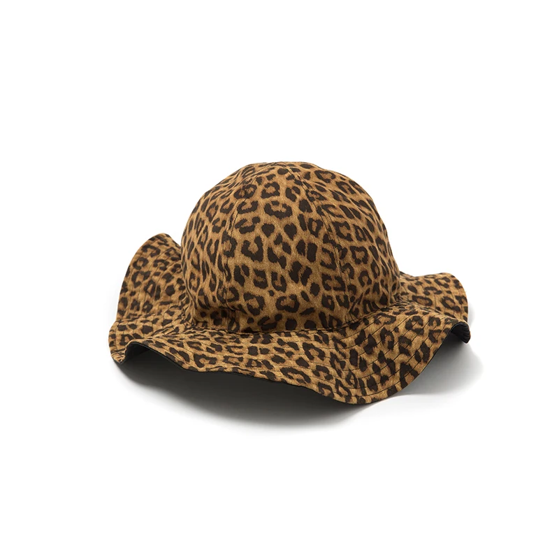 Женская леопардовая и черная Панама двухсторонняя Рыбацкая шляпа уличная