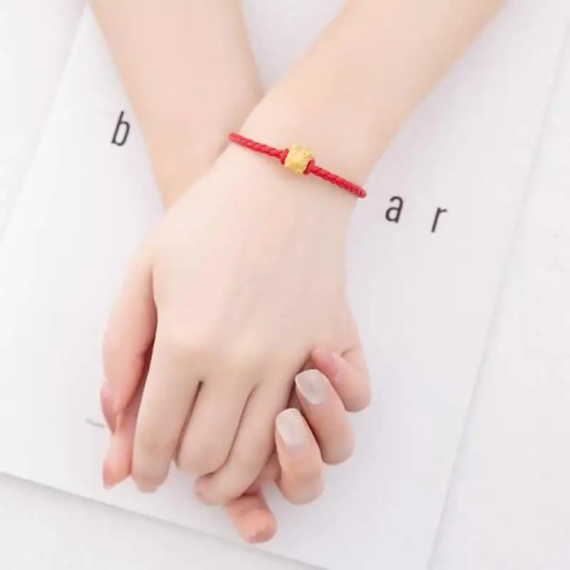 

Really 3D 999 Yellow Gold Bracelet Women Stamp Fu Cattle Cute Bracelet