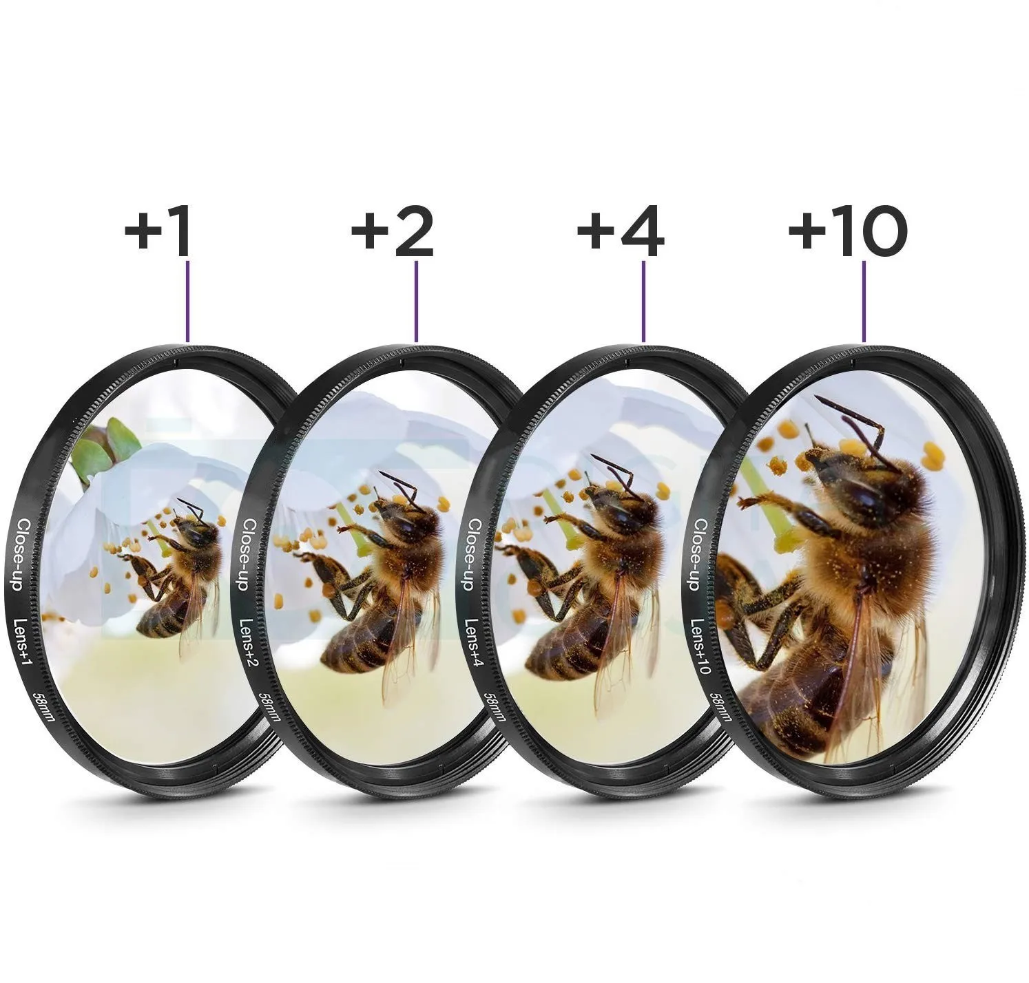 for Close up lens + 1 2 4 10 four piece set of 62mm 67mm 72mm close sharp tool advanced macro filter nylon bag | Электроника