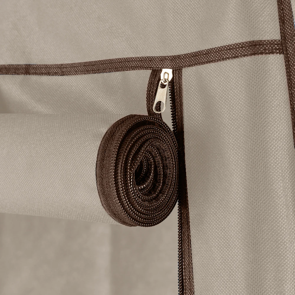

69" High-Leg Non-Woven Fabric Assembled Cloth Wardrobe Beige Khaki Color For Bedroom Coat Clothers Classification Space Saving