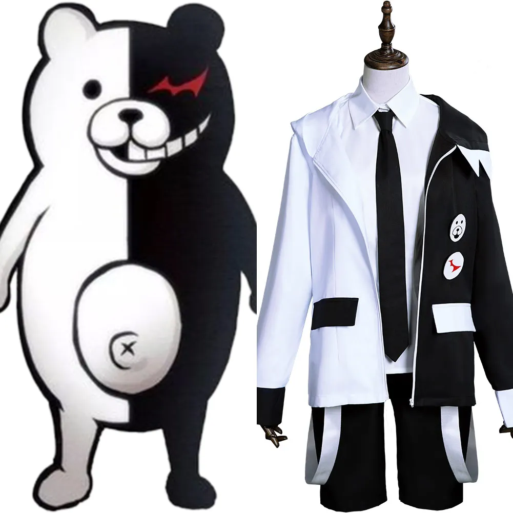 

Аниме Danganronpa Косплей Монокума костюм для взрослых Для мужчин наряд-униформа, костюм