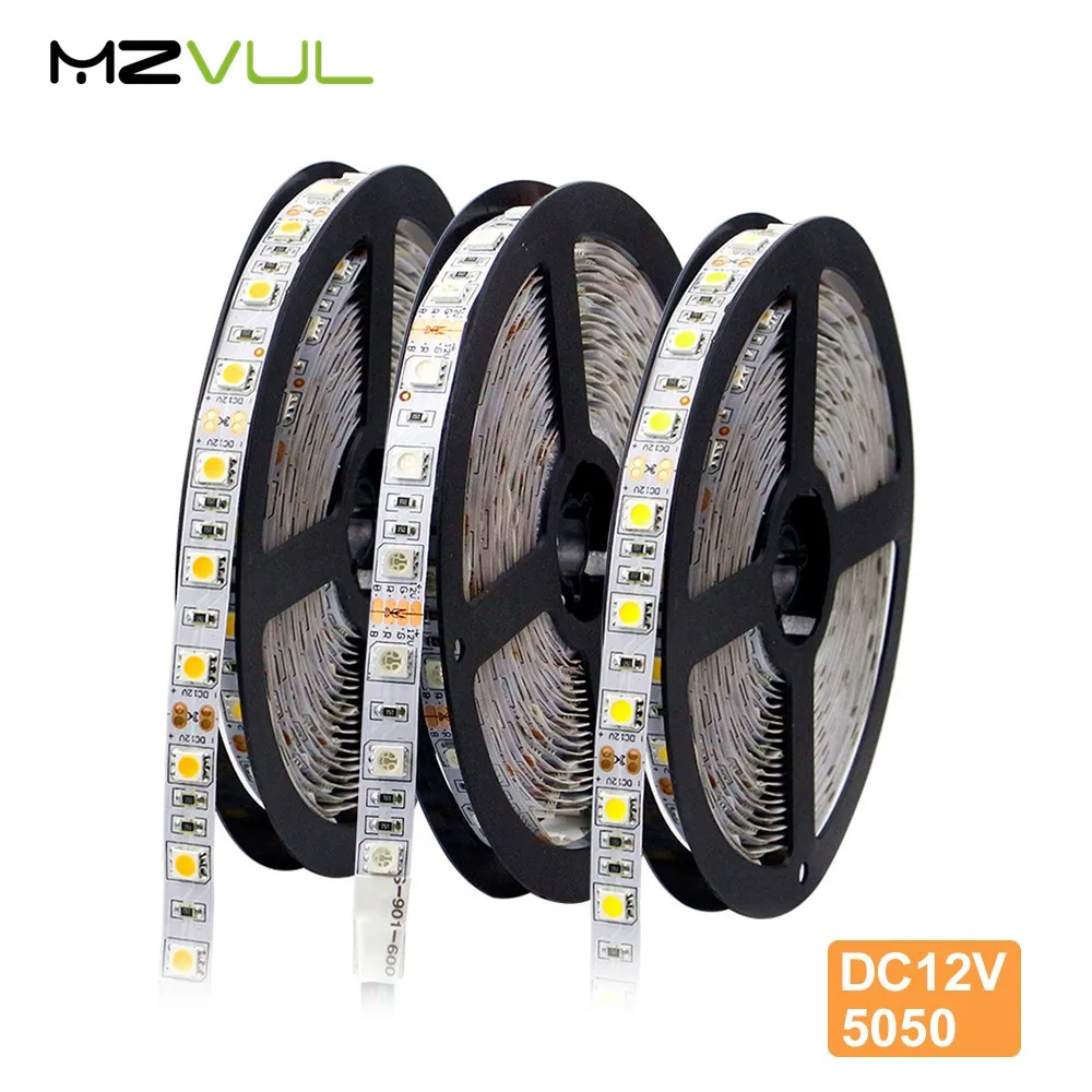5 м водонепроницаемый светодиодный светильник Ip20 Ip65 rgb ная лента 5050 DC12V 60Led s/M