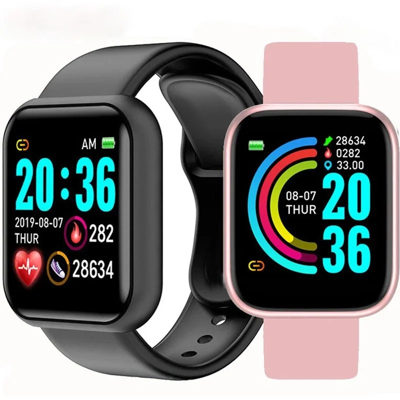 

Y68 Smart Watch Men Women Blood Pressure Heart Rate Monitor Bluetooth Fitness Bracelet D20 Watch Smart Bracelet For Android IOS