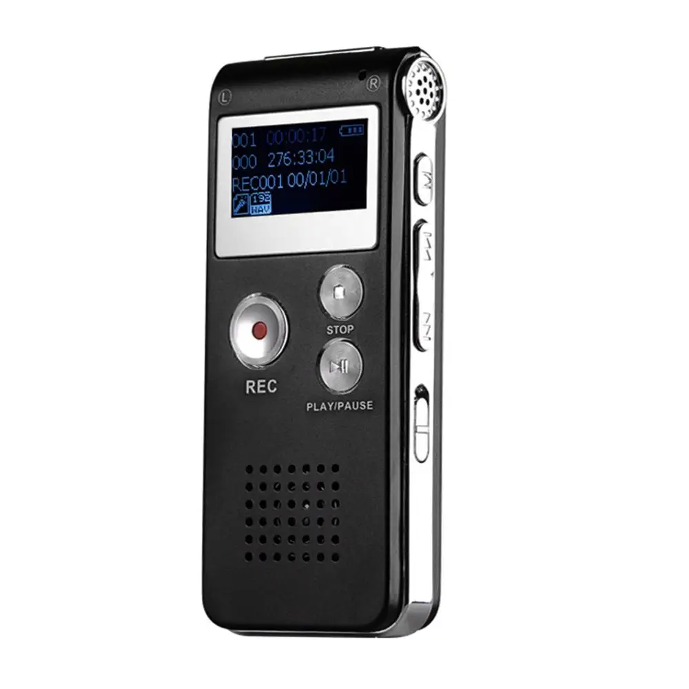 Черный 8GB Клип USB Цифровой диктофон Аудио Диктофон Запись Ручка MP3 плеер - Цвет: Черный