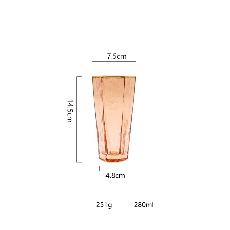 Tall S 280ml Бокал для шампанского, вина, бокал, шестигранный Кубок для шампанского, бокалы, бокалы для виски, розовое золото, кухонные аксессуары, бокалы для напитков, креативные - Цвет: Tall S 280ml