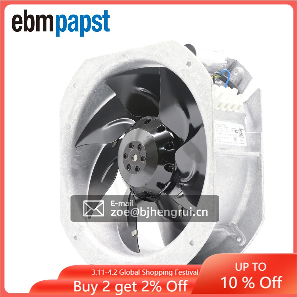 Осевой шарикоподшипник Ebm papst W2E200 HH38 01 AC Fan 230V 607CFM 61dB 225X225X80mm Охлаждающие