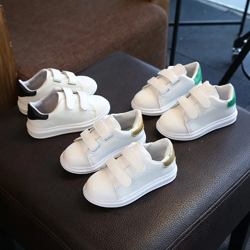 

Shoes for Children Boys Girls Breath Fashion Casual White Skate High Top Sneaker with Flash Light Spring Autumn Leather Comfort