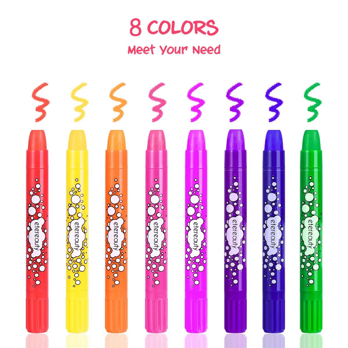 Набор мелков для волос 8 цветов нетоксичные моющиеся временная краска Радужный