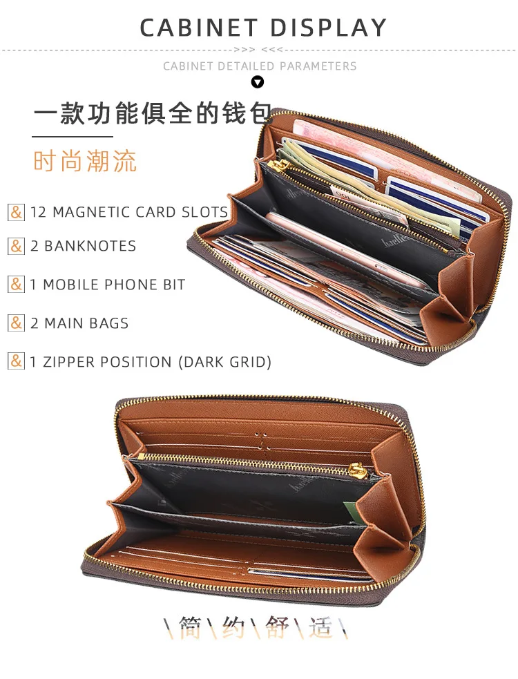 

2021 Retro Women's Wallet and Purse Multi-functional Long Purse Zipper Phone Wallet Louis Money Luxury Designer Card Holder