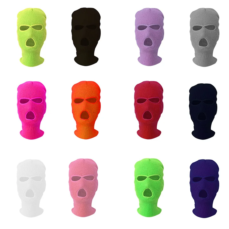 Полнолицевая маска шапка Балаклава с 3 отверстиями армейские тактические