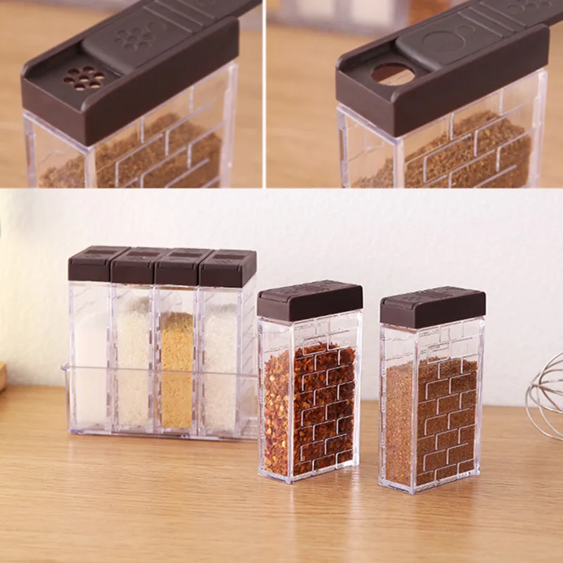 

Прозрачная банка для специй, набор для соли и перца, бутылка для приправ с крышкой, кухонная банка для специй, контейнер для хранения, стойка ...