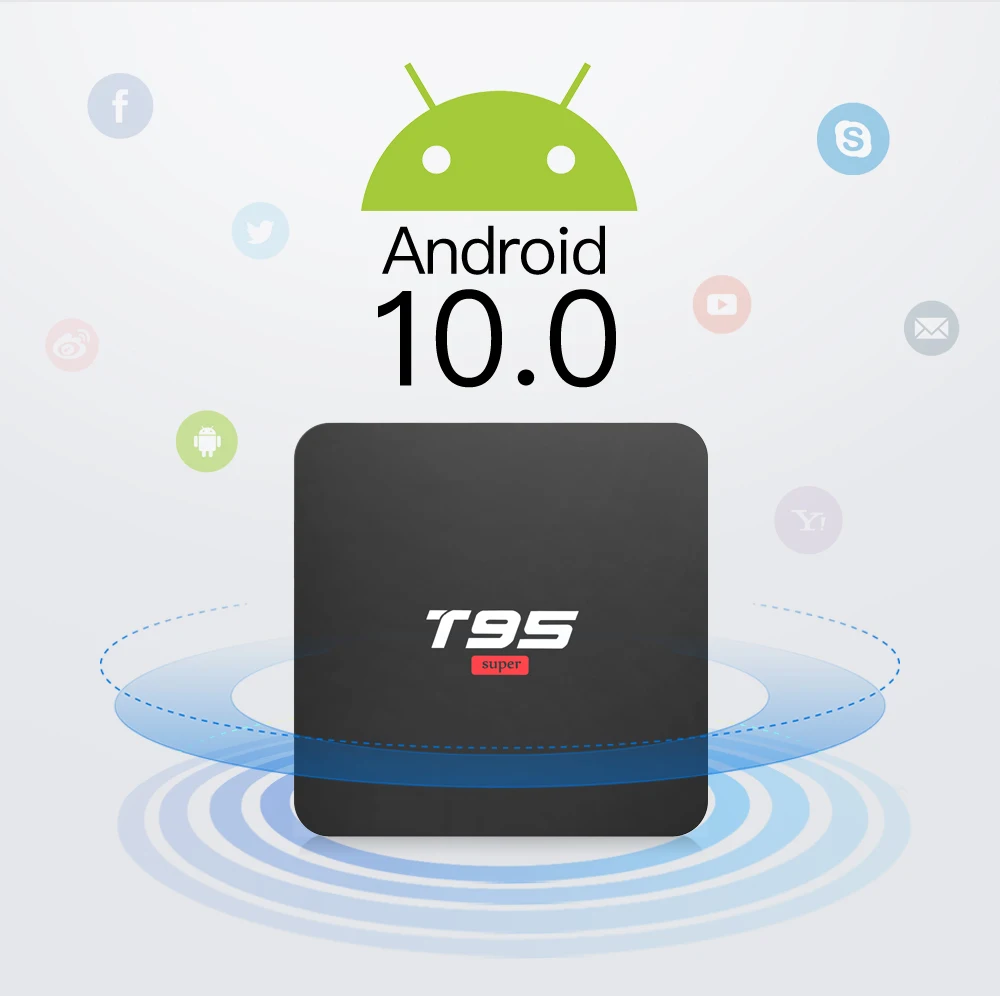 Android 10.0 Smart TV Box T95 Super 2GB 16GB Allwinner H3 Quad Core 4K HDR 2.4G WIFI Youtube Set Top Media Player | Электроника