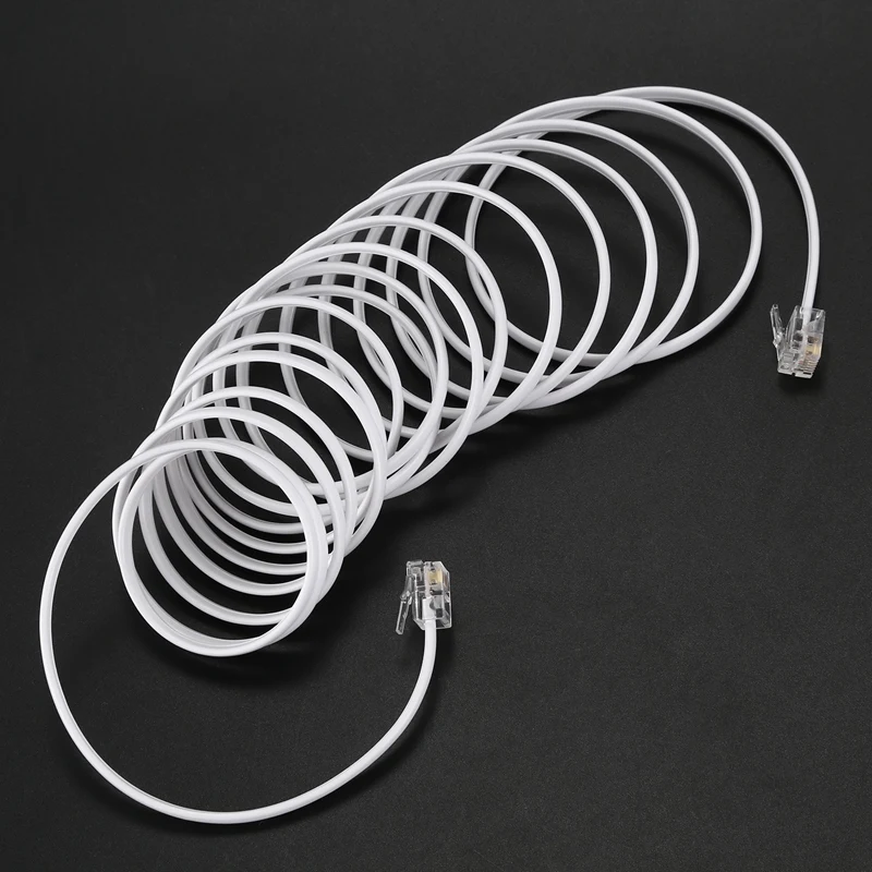 Кабель-адаптер для телефона с разъемами RJ11 Папа-папа длина 10 футов белый | Сетевые