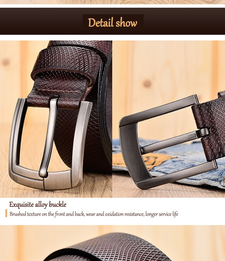 leather male belts for men high quality cow genuine leather luxury strap male belts fashion pin buckle men belt causal 9262