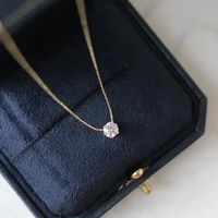 davini minimalist crystal pendant necklaces golden titanium steel link chain necklaces for women elegant wedding jewelry mg487
