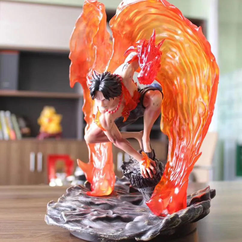 japanese anime one piece figure one piece flame Portgas PVC action figure toys Rise from the ashes Portgas statue Decoration Toy