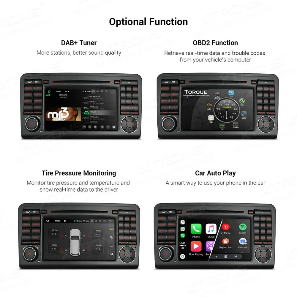 XTRONS Android 10 0 радио GPS автомобильный DVD-плеер для Mercedes Benz ML класса W164 ML300 ML350 ML450 ML500