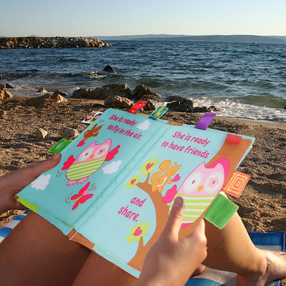 

Animal Embroidery Oodles Owl Book Educational for Baby Girl Boy Randmo Color