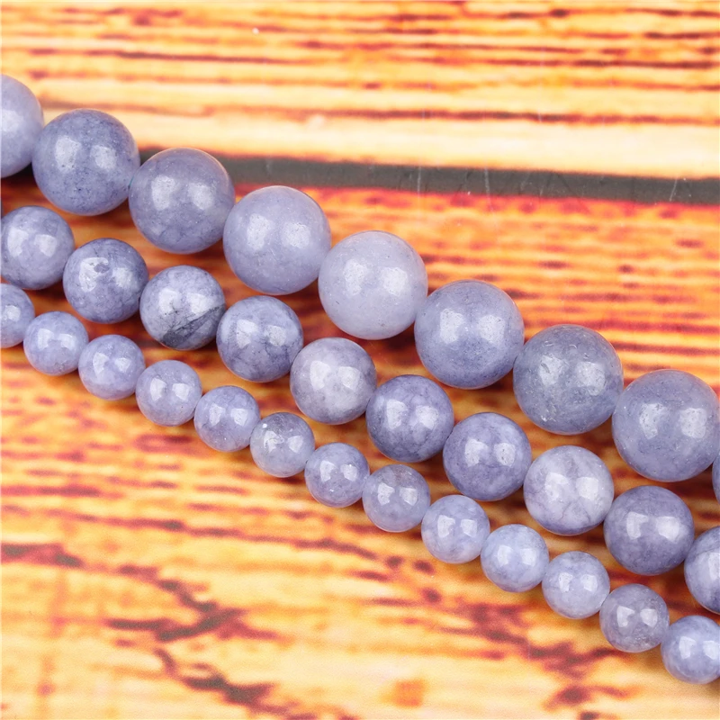 

Purple Sapphire Natural Stone Bead Round Loose Spaced Beads 15 Inch Strand 4/6/8 / 10mm For Jewelry Making DIY Bracelet Necklace