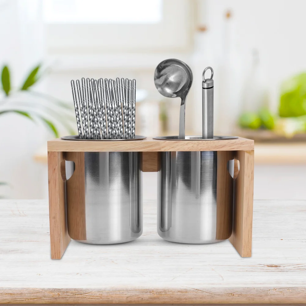 

1pc Stainless Steel Chopstick Holder Creative Cutlery Rack for Kitchen