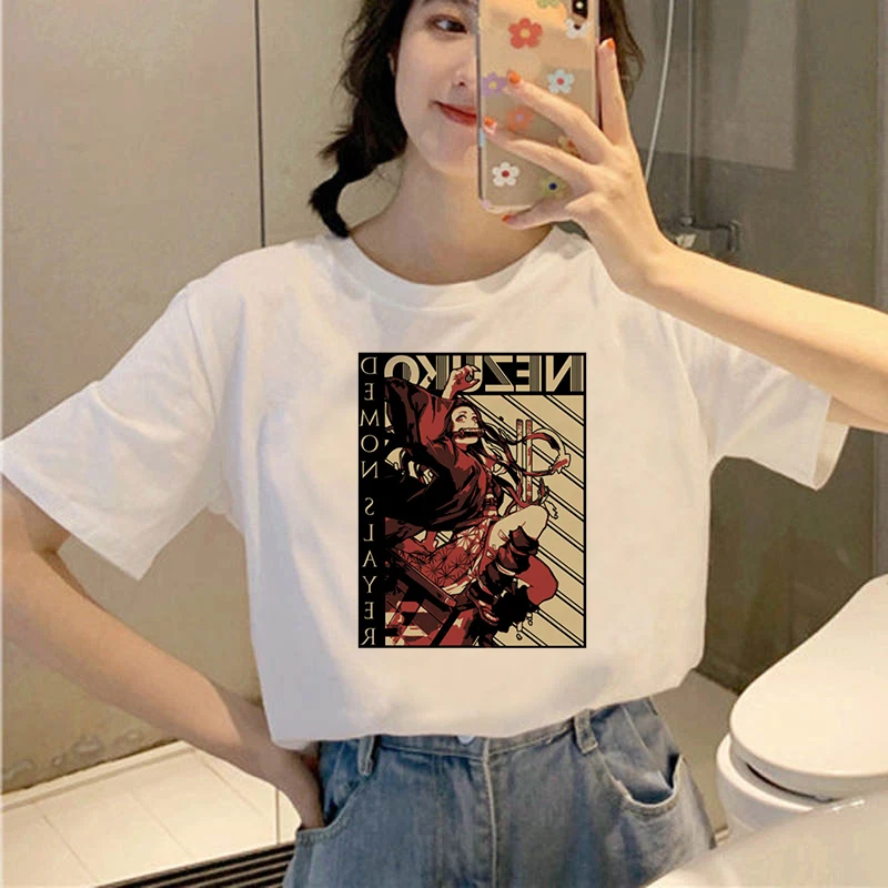 

Japanese Cartoon Print Graphic Tees Women Cute Cartoon T-Shirt Short Sleeve O-Neck Fashion Tshirt Casual White Tops Tee Female