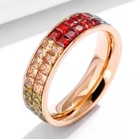 classic multicolor zircon rings for women engagement female ring rose gold color rings pretty jewelry accessories