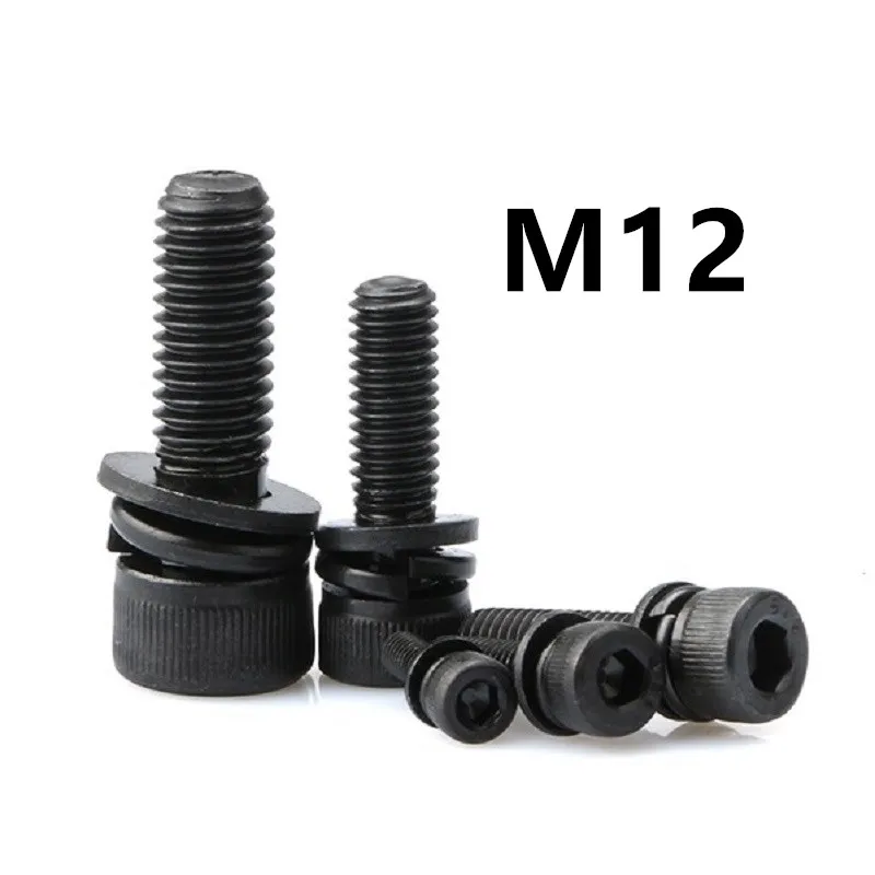 10PCS M12x30/35/40mm DIN912 GB70.1 12.9 Grade High Strength Blackening Combined Hexagon Triple Bolt Cup Head Screw
10PCS M12x30/35/40mm DIN912 GB70.1 12.9 Grade High Strength Blackening Combined Hexagon Triple Bolt Cup Head Screw