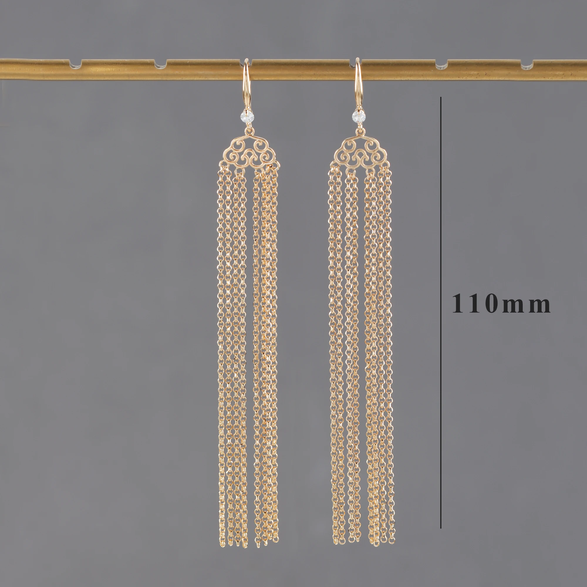 GUFEATHER M1076 модные ювелирные изделия Ушная цепочка покрытое 18-каратным золотом