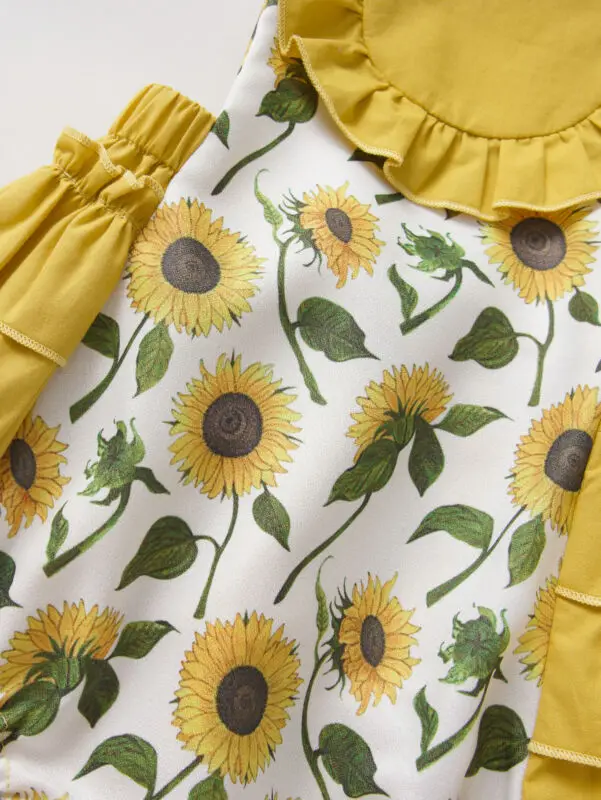 

Goocheer Summer Newborn Baby Girls Clothes Sunflower Printed Romper Bodysuit Jumpsuit Backless Ruffle Romper Bodysuit