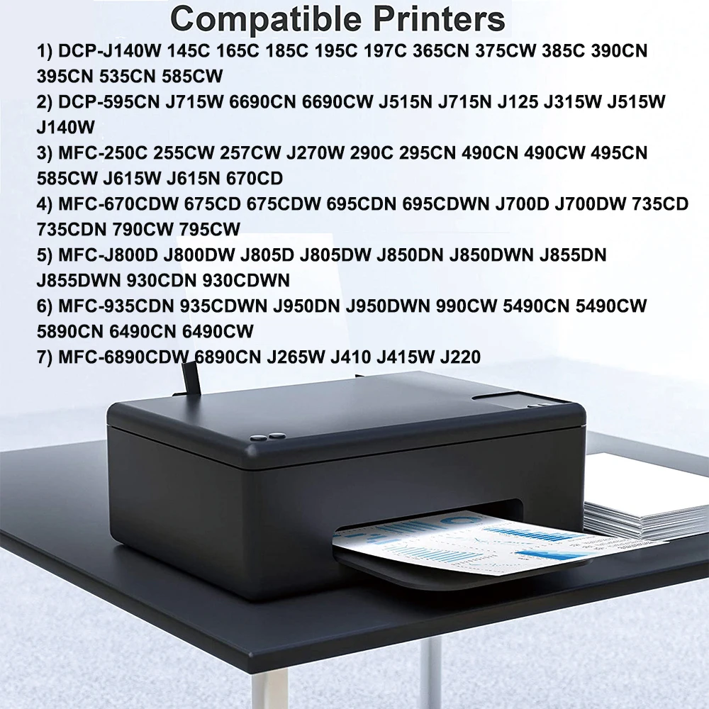 Чернильный картридж YC LC985 LC1100 LC985BK LC1100BK совместимый с Brother DCP-J140W DCP-145C DCP-165C DCP-195C MFC
