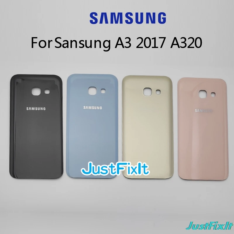 Для SAMSUNG Galaxy A3 2017 A320 Задняя крышка батареи Дверь стеклянная корпуса замена