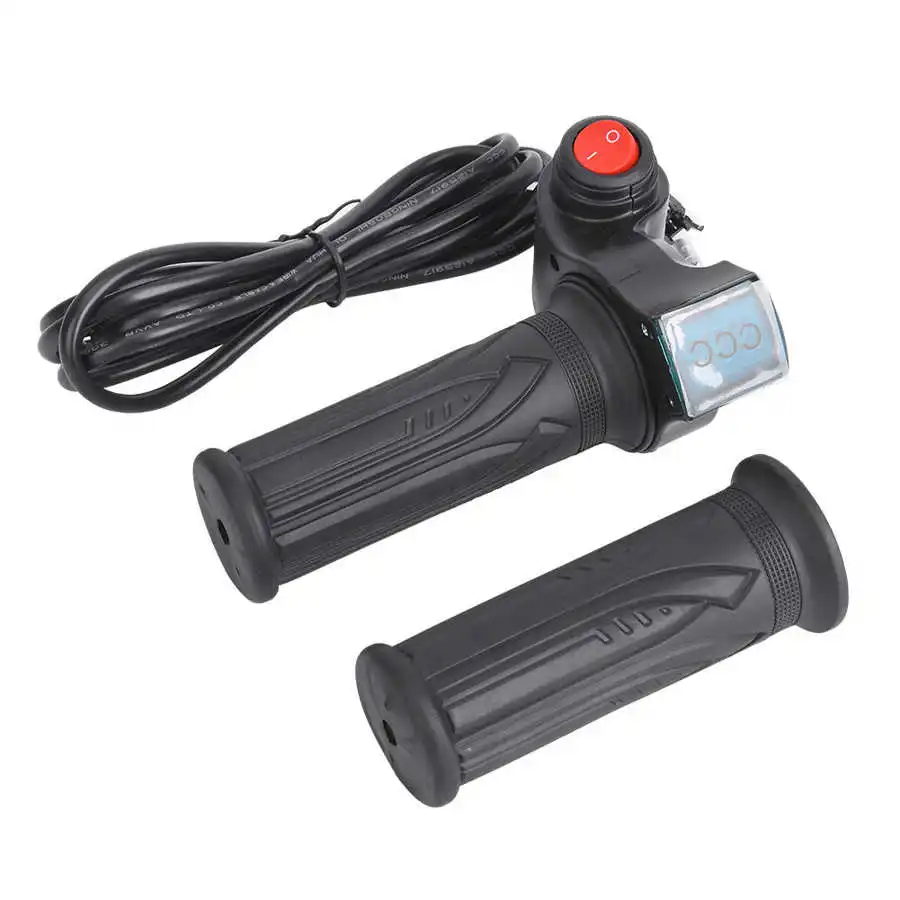 

1 пара дроссельной заслонки для электровелосипеда с ЖК-дисплеем, цифровое напряжение батареи, выключатель питания для электровелосипеда, д...